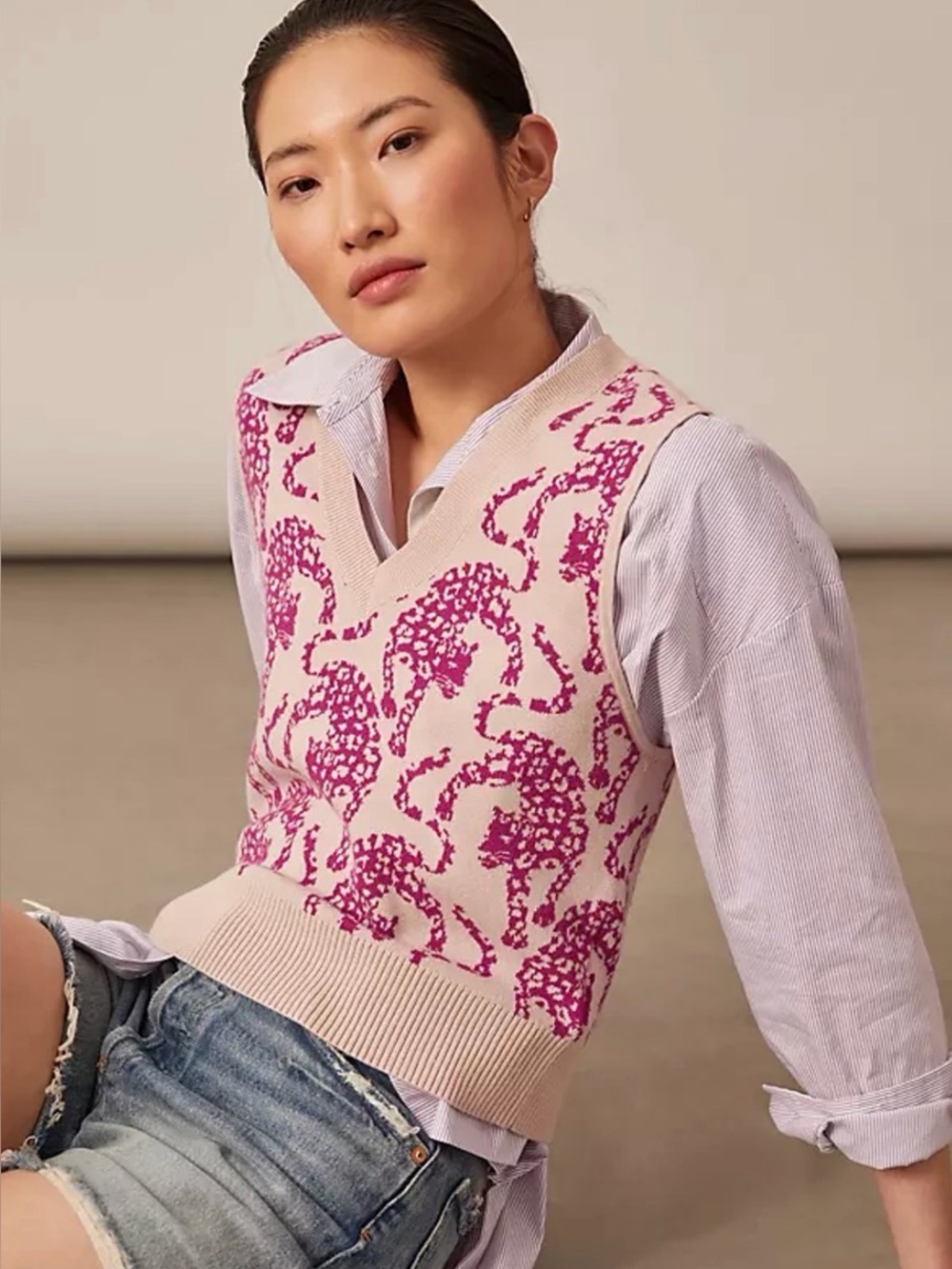 Anthropologie Maeve Jacquard Sweater Vest